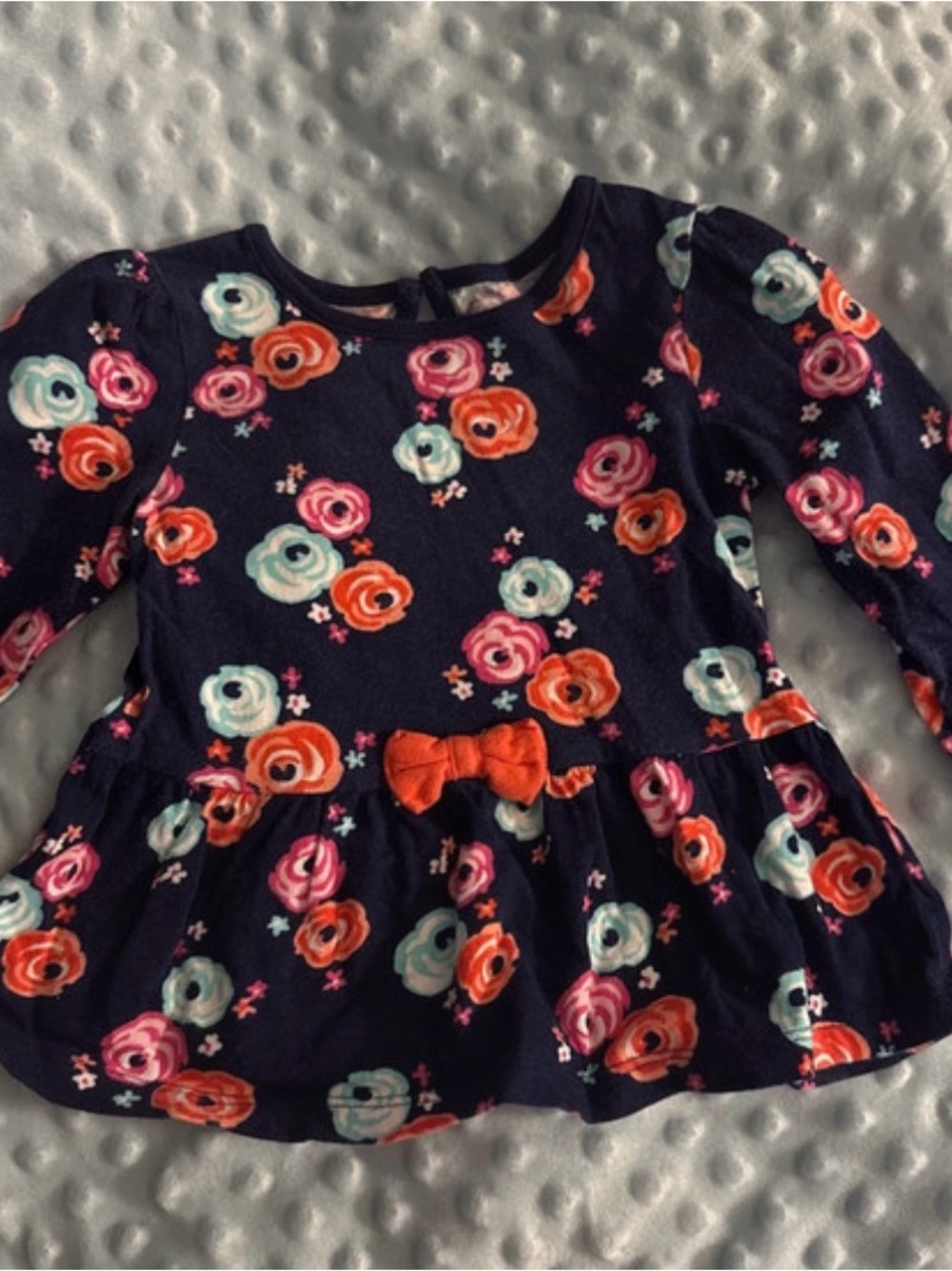 jumping beans Navy Floral Long Sleeve Top with Bow